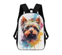 sinyumoney 3D Printed Children's 17inch School Bags Yorkshire Terrier Dog Backpack Travel Lightweight Backpack Book Bags Kids Boys Girls School Bag