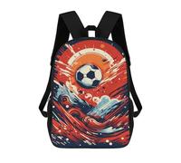 sinyumoney 3D Printed Children's 17inch Soccer Ball Art Print School Backpack High Capacity Travel Book School Bags for Boys Elementary And Middle School Students