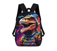 sinyumoney 3D Printed Children's 17inch Space Dinosaur Adventure -13 School Backpack High Capacity Travel Book School Bags for Boys Elementary And Middle School Students