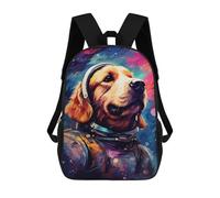 sinyumoney 3D Printed Children's 17inch Space Dog Adventure-228 School Backpack High Capacity Travel Book School Bags for Boys Elementary And Middle School Students