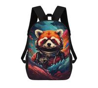 sinyumoney 3D Printed Children's 17inch Space Red Panda Adventure -4 School Backpack High Capacity Travel Book School Bags for Boys Elementary And Middle School Students