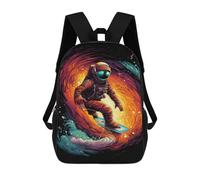 sinyumoney 3D Printed Children's 17inch Space Surfing Adventure -2 School Backpack High Capacity Travel Book School Bags for Boys Elementary And Middle School Students