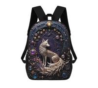 sinyumoney 3D Printed Children's 17inch Steampunk Fox Art School Backpack High Capacity Travel Book School Bags for Boys Elementary And Middle School Students