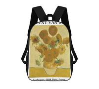sinyumoney 3D Printed Children's 17inch Sunflowers Starry School Backpack High Capacity Travel Book School Bags for Boys Elementary And Middle School Students
