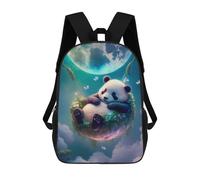 sinyumoney 3D Printed Children's 17inch The Enchanted Panda School Backpack High Capacity Travel Book School Bags for Boys Elementary And Middle School Students