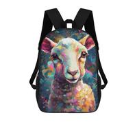 sinyumoney 3D Printed Children's 17inch The Innocent Lamb School Backpack High Capacity Travel Book School Bags for Boys Elementary And Middle School Students