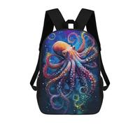 sinyumoney 3D Printed Children's 17inch The Intelligent Octopus 2 School Backpack High Capacity Travel Book School Bags for Boys Elementary And Middle School Students