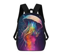 sinyumoney 3D Printed Children's 17inch The Mysterious Jellyfish 3 School Backpack High Capacity Travel Book School Bags for Boys Elementary And Middle School Students