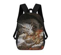 sinyumoney 3D Printed Children's 17inch Treasure Dragon School Backpack High Capacity Travel Book School Bags for Boys Elementary And Middle School Students
