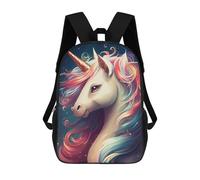 sinyumoney 3D Printed Children's 17inch Unicorn Cute School Backpack High Capacity Travel Book School Bags for Boys Elementary And Middle School Students