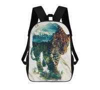 sinyumoney 3D Printed Children's 17inch Verdant Jungle Phantom School Backpack High Capacity Travel Book School Bags for Boys Elementary And Middle School Students
