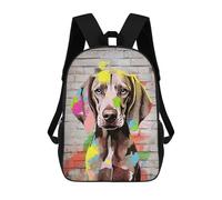 sinyumoney 3D Printed Children's 17inch Weimaraner Dog Graffiti School Backpack High Capacity Travel Book School Bags for Boys Elementary And Middle School Students
