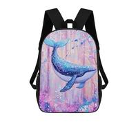 sinyumoney 3D Printed Children's 17inch Whale Art Painting Ocean Decor School Backpack High Capacity Travel Book School Bags for Boys Elementary And Middle School Students