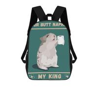 sinyumoney 3D Printed Children's 17inch Your Butt Napkins My King School Backpack High Capacity Travel Book School Bags for Boys Elementary And Middle School Students