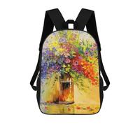 sinyumoney 3D Printed Children's Backpack A Bouquet of Wild Flowers School Backpack High Capacity Travel Book Bags for Boys Elementary And Middle School Students 17inch