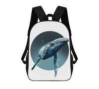 sinyumoney 3D Printed Children's Backpack A Dream of A Whale Travel Lightweight School Bag Fashion School Backpack for Kids School Students 17inch