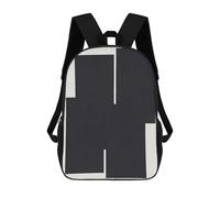 sinyumoney 3D Printed Children's Backpack Abstract Black Shapes Travel Lightweight School Bag Fashion School Backpack for Kids School Students 17inch