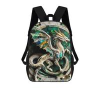 sinyumoney 3D Printed Children's Backpack Abstract Dragon Kintsugi School Backpack High Capacity Travel Book Bags for Boys Elementary And Middle School Students 17inch