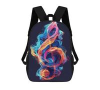 sinyumoney 3D Printed Children's Backpack Abstract Music Note School Backpack High Capacity Travel Book Bags for Boys Elementary And Middle School Students 17inch