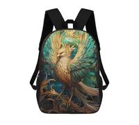 sinyumoney 3D Printed Children's Backpack Abstract Phoenix Kintsugi Travel Lightweight School Bag Fashion School Backpack for Kids School Students 17inch