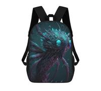 sinyumoney 3D Printed Children's Backpack Alien Underwater Creature School Backpack High Capacity Travel Book Bags for Boys Elementary And Middle School Students 17inch