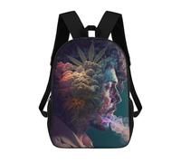 sinyumoney 3D Printed Children's Backpack Alone With My Thoughts Travel Lightweight School Bag Fashion School Backpack for Kids School Students 17inch