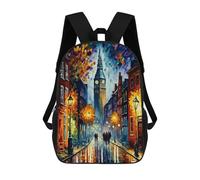 sinyumoney 3D Printed Children's Backpack Amsterdam in Color Travel Lightweight School Bag Fashion School Backpack for Kids School Students 17inch