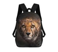 sinyumoney 3D Printed Children's Backpack Angry Cheetah Portrait Travel Lightweight School Bag Fashion School Backpack for Kids School Students 17inch