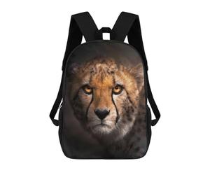 sinyumoney 3D Printed Children's Backpack Angry Cheetah Portrait Travel Lightweight School Bag Fashion School Backpack for Kids School Students 17inch