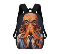 sinyumoney 3D Printed Children's Backpack Animal Octopus Travel Lightweight School Bag Fashion School Backpack for Kids School Students 17inch