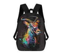 sinyumoney 3D Printed Children's Backpack Antelope Popart Painting Travel Lightweight School Bag Fashion School Backpack for Kids School Students 17inch