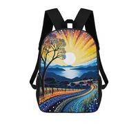 sinyumoney 3D Printed Children's Backpack Artistic Fusion School Backpack High Capacity Travel Book Bags for Boys Elementary And Middle School Students 17inch