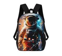 sinyumoney 3D Printed Children's Backpack Astronaut in Space -97 School Backpack High Capacity Travel Book Bags for Boys Elementary And Middle School Students 17inch