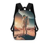 sinyumoney 3D Printed Children's Backpack Astronaut on Mars -4 Travel Lightweight School Bag Fashion School Backpack for Kids School Students 17inch