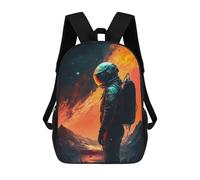 sinyumoney 3D Printed Children's Backpack Astronaut on Mars -7 School Backpack High Capacity Travel Book Bags for Boys Elementary And Middle School Students 17inch