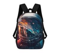 sinyumoney 3D Printed Children's Backpack Astronaut Portrait 05 School Backpack High Capacity Travel Book Bags for Boys Elementary And Middle School Students 17inch