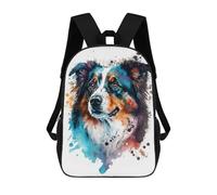 sinyumoney 3D Printed Children's Backpack Australian Shepherd Ink Travel Lightweight School Bag Fashion School Backpack for Kids School Students 17inch