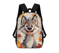 sinyumoney 3D Printed Children's Backpack Autumn Wolf Art Travel Lightweight School Bag Fashion School Backpack for Kids School Students 17inch