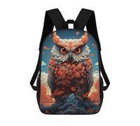 sinyumoney 3D Printed Children's Backpack Autumnal Owl Majesty-1 Travel Lightweight School Bag Fashion School Backpack for Kids School Students 17inch