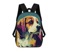 sinyumoney 3D Printed Children's Backpack Beagle Pop Art Dog School Backpack High Capacity Travel Book Bags for Boys Elementary And Middle School Students 17inch