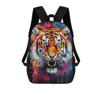 sinyumoney 3D Printed Children's Backpack Bengal Tiger Banksy Art School Backpack High Capacity Travel Book Bags for Boys Elementary And Middle School Students 17inch