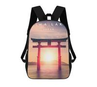 sinyumoney 3D Printed Children's Backpack Biwa Lake Japan School Backpack High Capacity Travel Book Bags for Boys Elementary And Middle School Students 17inch