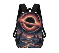 sinyumoney 3D Printed Children's Backpack Black Hole Landscape Digital Art Travel Lightweight School Bag Fashion School Backpack for Kids School Students 17inch