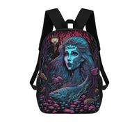 sinyumoney 3D Printed Children's Backpack Black Light Mermaid Travel Lightweight School Bag Fashion School Backpack for Kids School Students 17inch