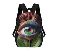 sinyumoney 3D Printed Children's Backpack Blooming Eye School Backpack High Capacity Travel Book Bags for Boys Elementary And Middle School Students 17inch