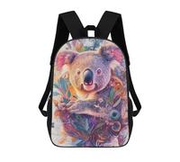 sinyumoney 3D Printed Children's Backpack Blooming Koala Dream - High-Detail Floral Portrait School Backpack High Capacity Travel Book Bags for Boys Elementary And Middle School Students 17inch