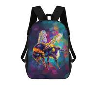 sinyumoney 3D Printed Children's Backpack Buzzy Bee School Backpack High Capacity Travel Book Bags for Boys Elementary And Middle School Students 17inch