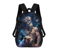 sinyumoney 3D Printed Children's Backpack Celestial Guardian A Mythical Portrait Travel Lightweight School Bag Fashion School Backpack for Kids School Students 17inch
