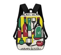 sinyumoney 3D Printed Children's Backpack Champs Elysees French Art Travel Lightweight School Bag Fashion School Backpack for Kids School Students 17inch