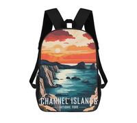 sinyumoney 3D Printed Children's Backpack Channel Islands National Park Sunset Travel Lightweight School Bag Fashion School Backpack for Kids School Students 17inch